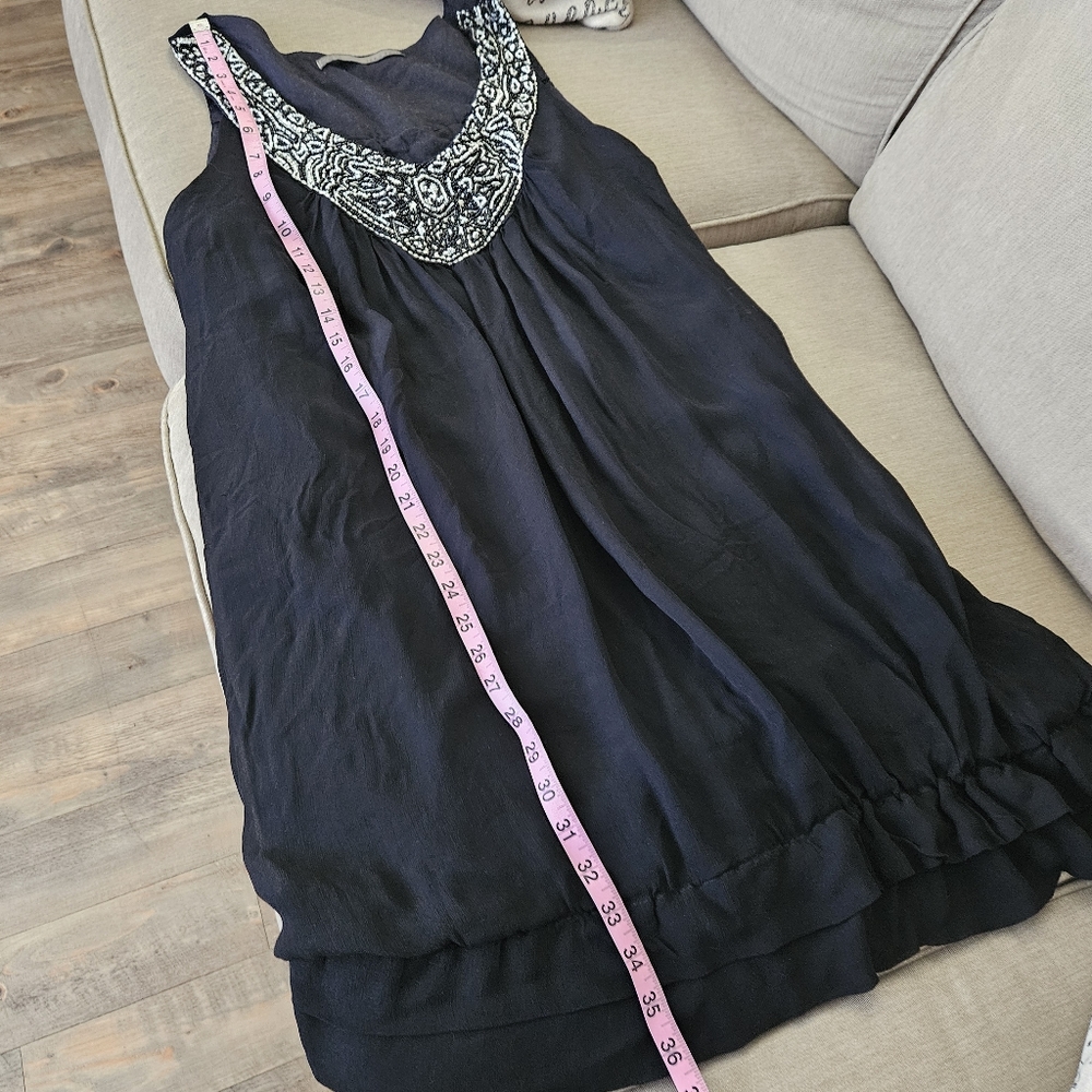 Zara tank Dress v neck beaded midi Y2K - Picture 4 of 11